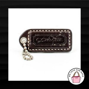 2" Medium COACH BROWN LEATHER KEY FOB BAG CHARM KEYCHAIN HANGTAG TAG
